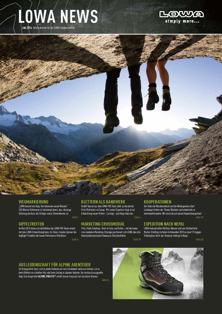 LOWA – News / Ausgabe Juli 2016