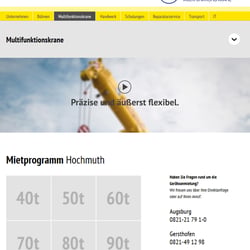 Die Hochmuth Firmenwebseite auf dem Tablet