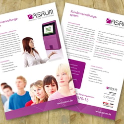 Infoflyer ASRUM Anzeigen- und Aufrufsysteme