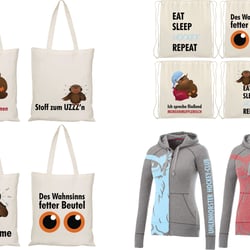 Entworfene Beispiele für Merchandise des UHC