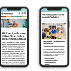 Website Pfennigparade – Content Page – Mobile