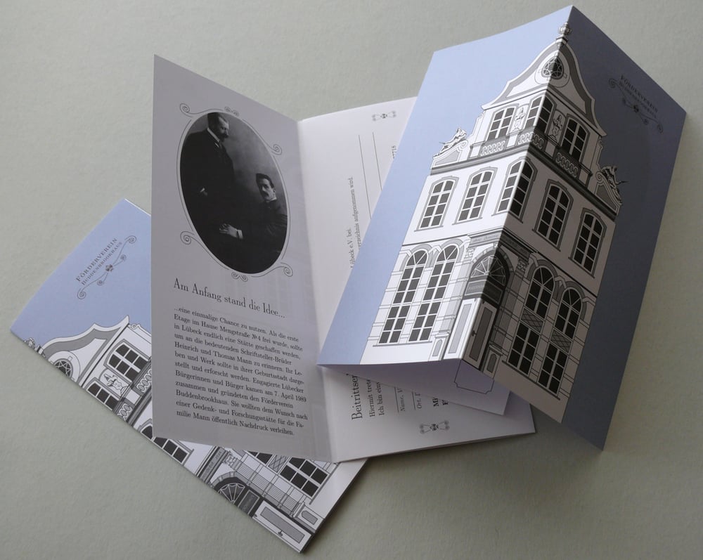 Faltblatt: Layout und Illustration, Förderverein Buddenbrookhaus
