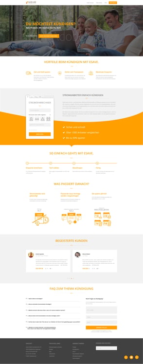 eSave Landingpage Design / Webdesign