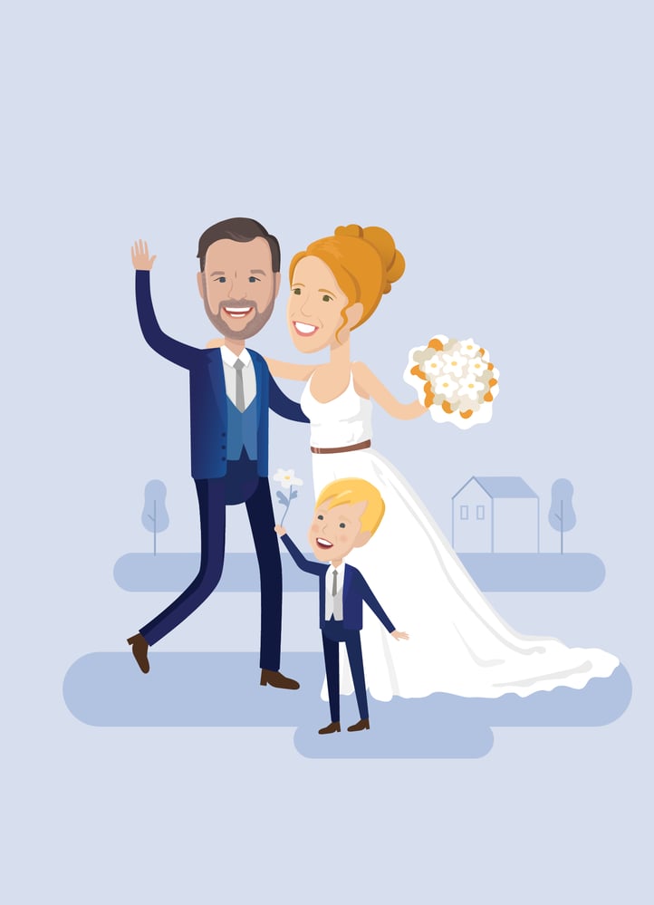 Hochzeit Illustration Brautpaar