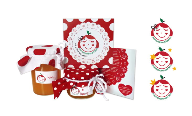 marmeladenmädchen. Corporate Design und packaging. Text: Justus Barg.