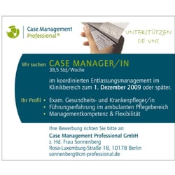 Case Manegement Professional – Anzeige (Muster)