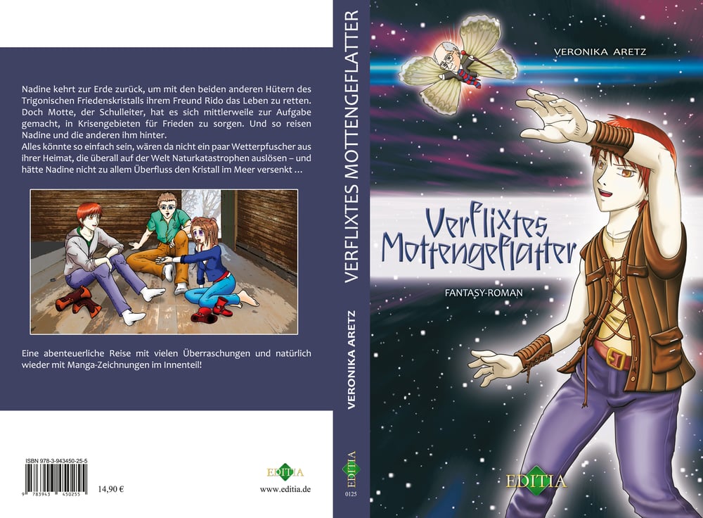 Illustrationen im Mangastil zum Jugendbuch Verflixtes Mottengeflatter