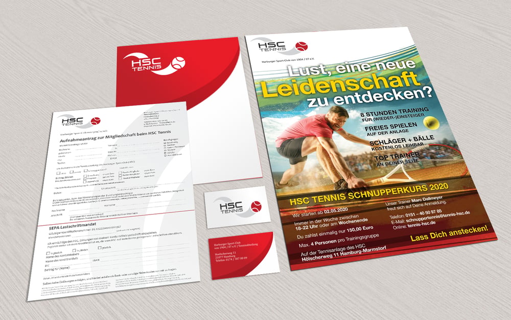 Briefpapiere, Visitenkarten, Plakat HSC Tennis