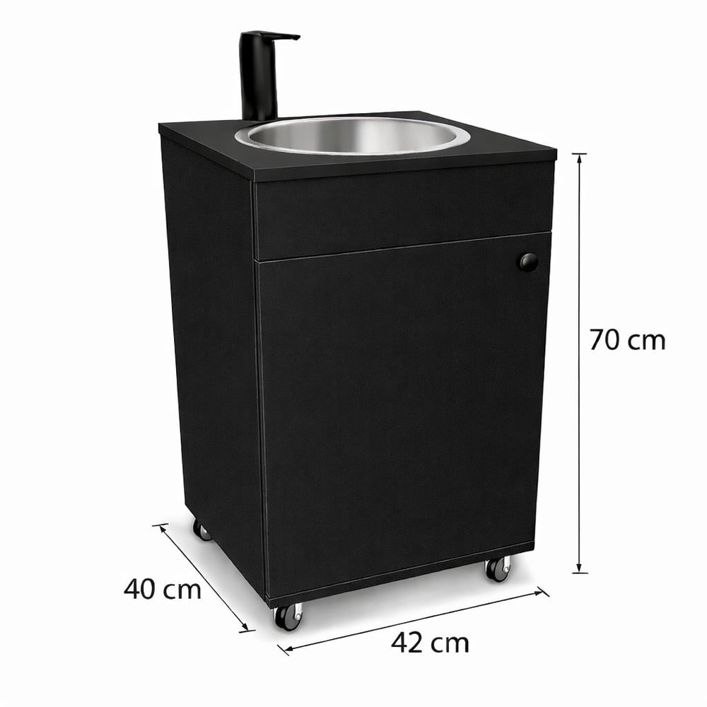 Mobiles Handwaschbecken Schwarz Edelstahl Waschbecken 5