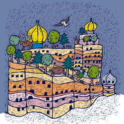 Illustration für den Wandkalender „Darmstadt 2014“