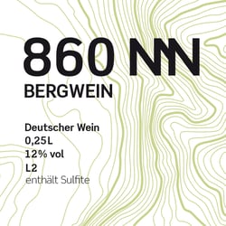 Etikett für die Weinflasche von 860NN