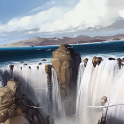 Wasserfall im Meer