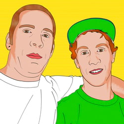 Illustration eines Fotos von mir und meinem jüngeren Bruder