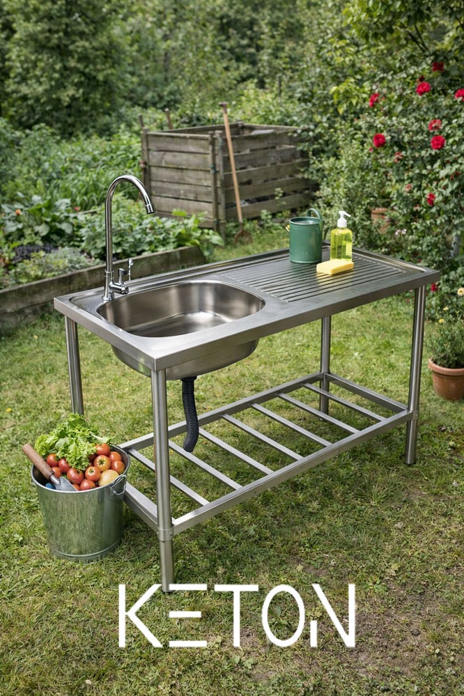 Outdoor Waschtisch mit Armatur