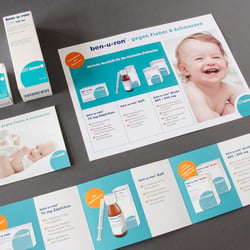 Corporatedesign für bene Arzneimittel GmbH, Broschüren, Flyer, Packung