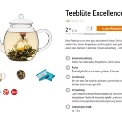 Jede Produktseite verfügt über eine kurze Beschreibung und zusätzliche Infos, die mit entsprechenden Icons verfeinert sind.