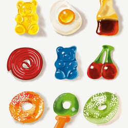 9 Weingummis – Digitale Food-Illustration