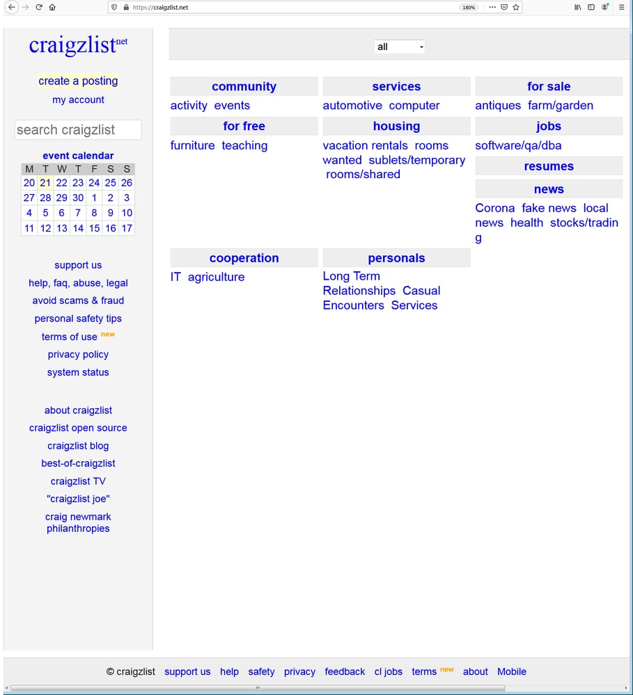 Startseite des schwarzen Brettes