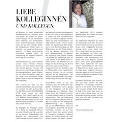 Beispiel Gohst-Writing im Mitarbeitermagazin 1885 von SWAROVSKI