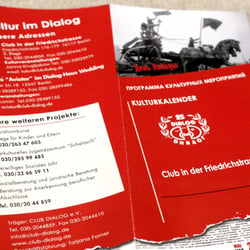 Design  des Monatsprogramms für den Club in der Friedrichstrasse