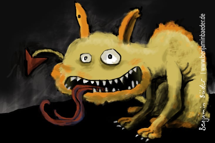 Gruselige Kinderbuchillustration
