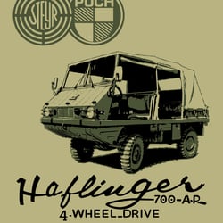 T-Shirt  Puch Haflinger   Kunde: Traditionsverband Heereskraftfahrwesen (HKFW)