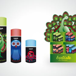 Batiste Trockenshampoo—Reise um die Welt. Flaschendesign und Point of Sale.