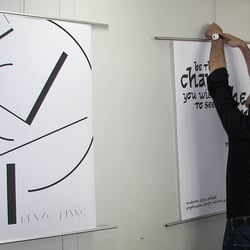 Schriftposter · Themen: Renzo Piano, Mahatma Gandhi