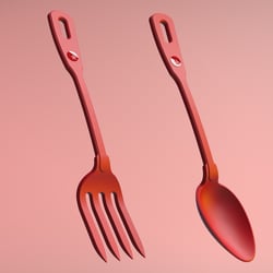 silikonumanteltes Salatbesteck für Cookline