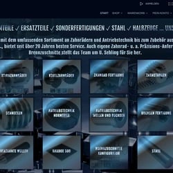 Webseite und Webshop für Antriebstechnik, interaktiv, SEO Pl. 1 bei Google u. Bing …mit: Zahnrad Shop, …
