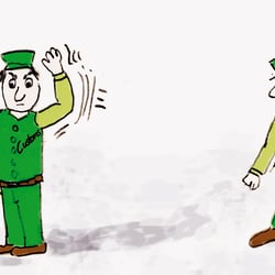 Karikatur für eine Textilzeitschrift