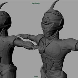 Alien Model (detailed in Zbrush and normalmapped in Maya)