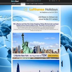 Layout und Reinzeichnung Landingpage Lufthansa für DailyDeal GmbH
