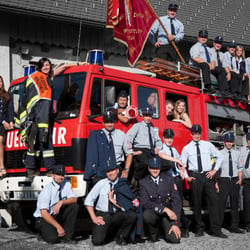 Gruppenfoto der Feuerwehr Hergensweiler, nähe Lindau am Bodensee