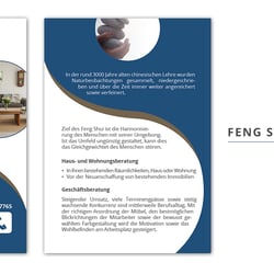 Flyergestaltung für Firma Feng Shui Leben