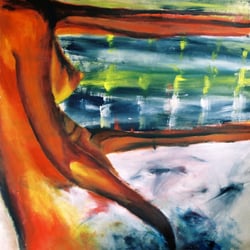 Kerzenlicht, 110×100cm, Acryl auf Leinwand