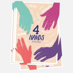 Layout und Illustrationen für 4 Hands Massage