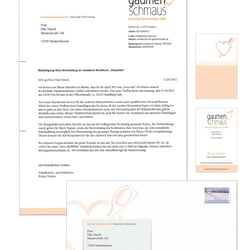 Geschäftsausstattung der fiktiven Kochschule „gaumenschmaus“