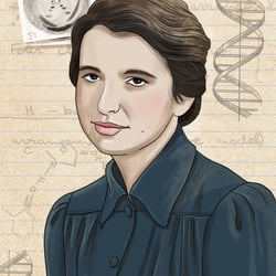 Illustration der Wissenschaftlerin Rosalind Franklin