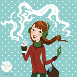 Winter Latte Frau