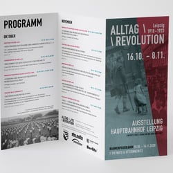 Flyer zur Ausstellung inklusive Rahmenprogramm