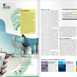 Page 2 from collage series for german TÜV Süd journal, 2015
