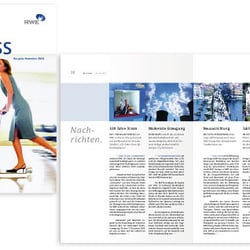 Editorialdesign, Layout und Bildbearbeitung für verschiedene Kundenbroschüren der RWE Westfalen-Weser-Ems AG