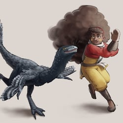 Mädchen und Raptor