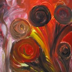 Blumenmotive auf Türblattmaterial 98×58cm