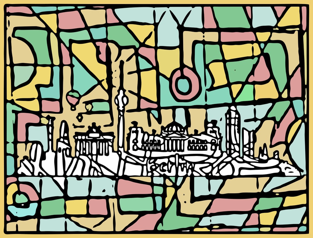 BerlinSkylinePastelFarbe