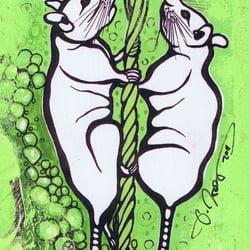 Ratten kletternd grün,10×11,5cm, 20 Euro – Kopie