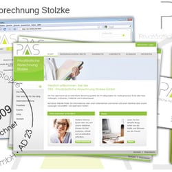 Privatärztliche Abrechnung Stolzke – Logo, Visitenkarten, Briefbogen, Stempel, Folder, Arbeitsblöcke, Webseite