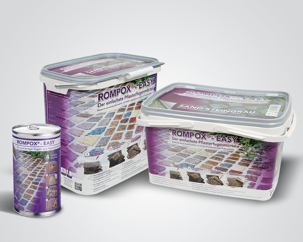 Verschiedene Gebinde zur Produktlinie „ROMPOX® – EASY“
