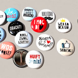 pinback buttons bayrisch – kunde: missellipirellishop